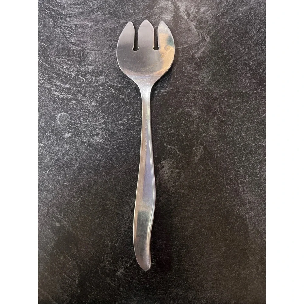 Silver Starburst‎ Serving Fork Utensil Stainless Steel Vintage Kitchenware